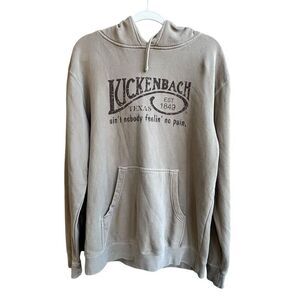 Vintage‎ Luckenbach Texas Hoodie Unisex M Gray Grunge Style Pullover Sweater